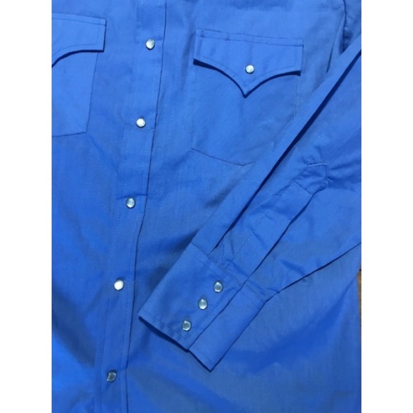 ELY Cattleman Blue Western Long Sleeve Button Down - Picture 2 of 4